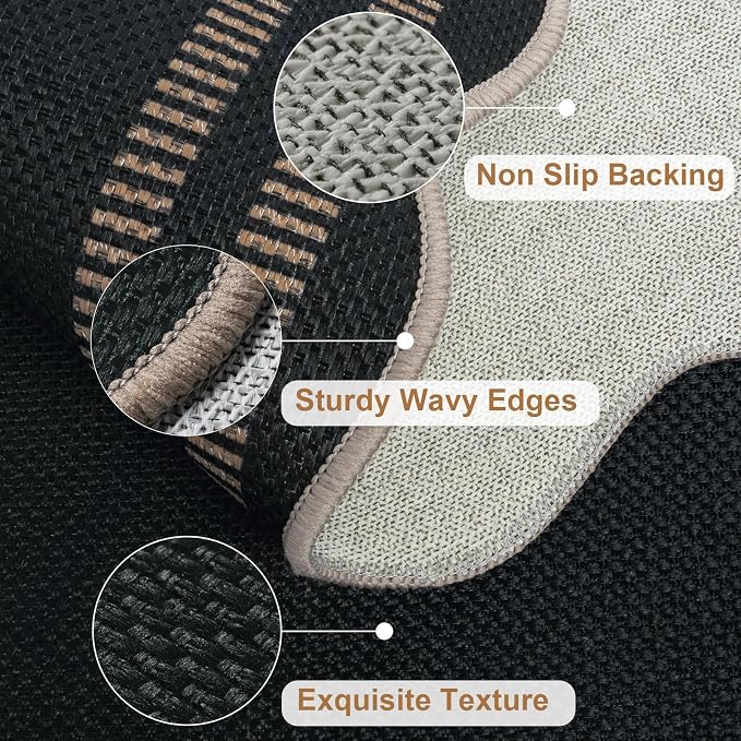 Easy Jute Outdoor Mats for Front Door, 2x3 Small Washable Kitchen Rugs
