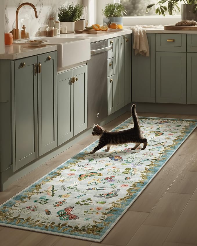 Machine Washable Runner Rug for Entryway: 2'x6' Kitchen Rugs Stain Resistant