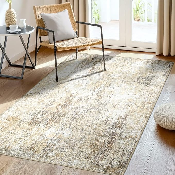RELEANY Washable Area Rugs 3'x5' Non-Slip Modern Abstract Soft