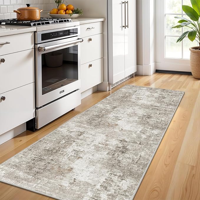 2x6 Washable Non-Slip Hallway Runner Rug – Modern Abstract Soft Carpet Runner