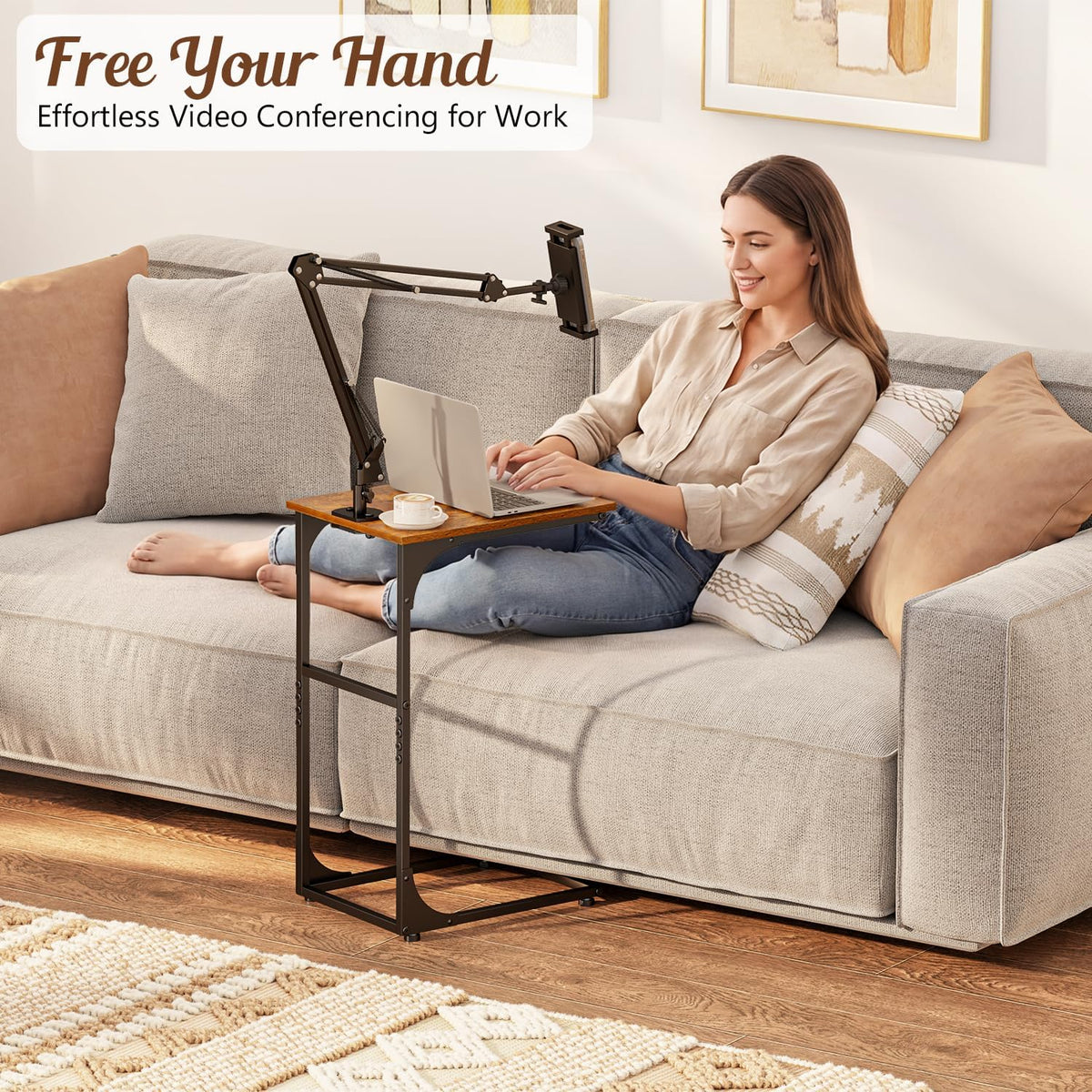 Floor Kindle Phone Tablet Stand with End Table for Overhead Bed,Counch