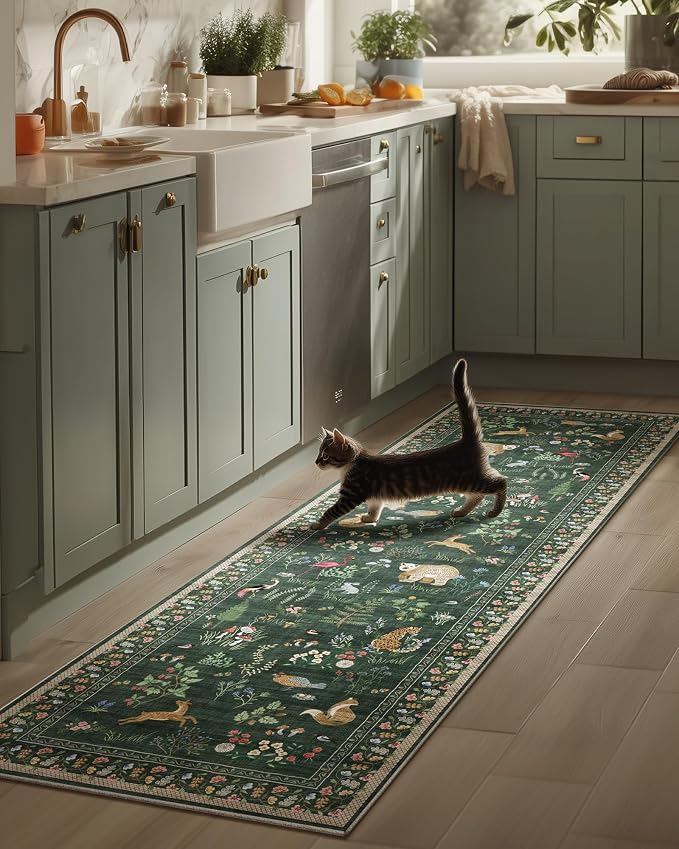 Washable Kitchen Rug Runners for Hallways: 2'6"x8' Bedroom Runner Rugs Non Slip