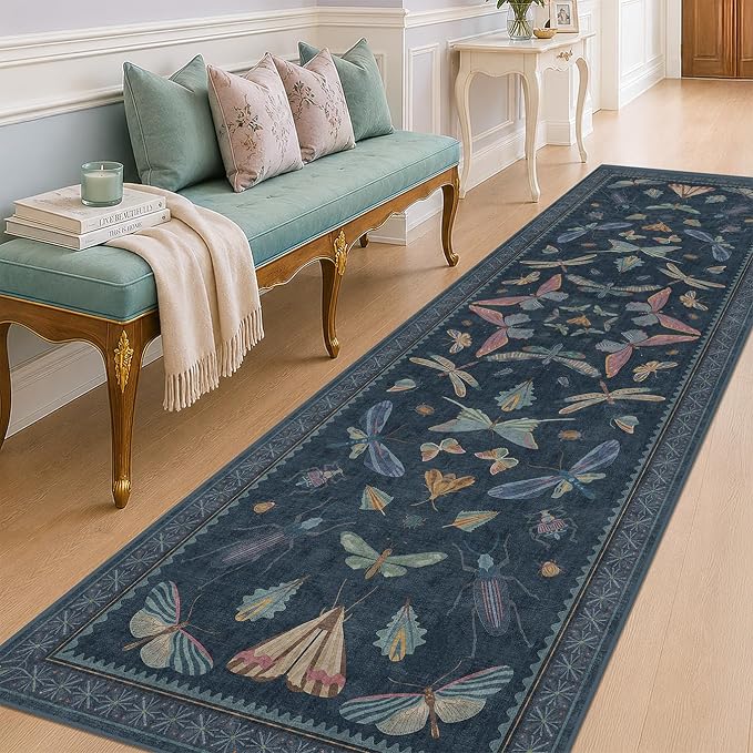 3x10 Vintage Hallway Rug Runner, Washable Non Slip Carpet