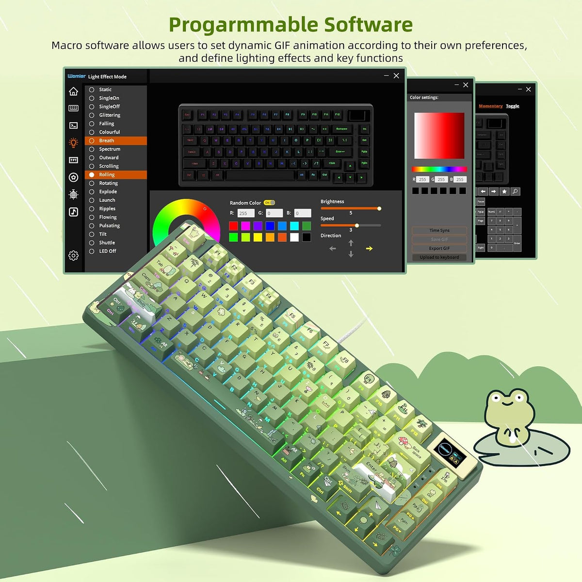 Womier SK80 75% Keyboard with Color Multimedia Display Mechanical Keyboard