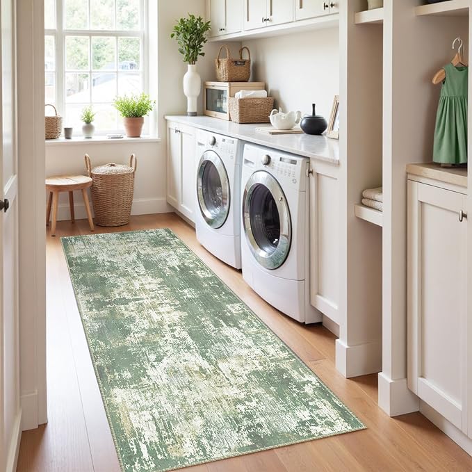 RELEANY Washable Area Rugs 2'x10' Non-Slip Modern Abstract Soft