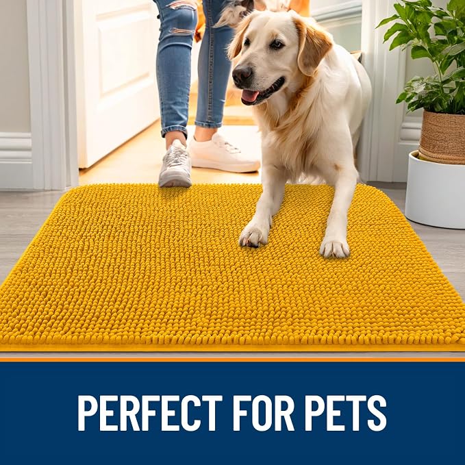 OLANLY Dog Door Mat for Muddy Paws 59x32, Absorbs Moisture and Dirt, Absorbent