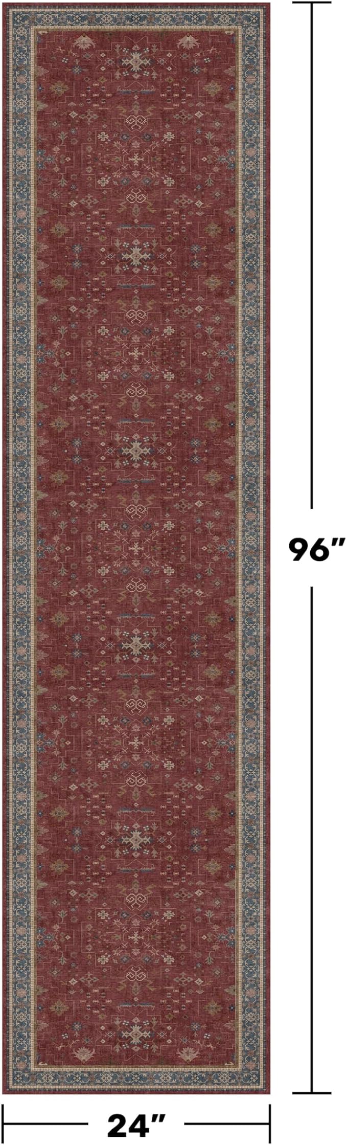 Red 2x8 Long Hallway Runner Rug