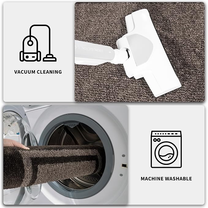 PURRUGS Dirt Trapping Door Mat 24" x 84", Non-Slip Machine Washable Entryway Rug