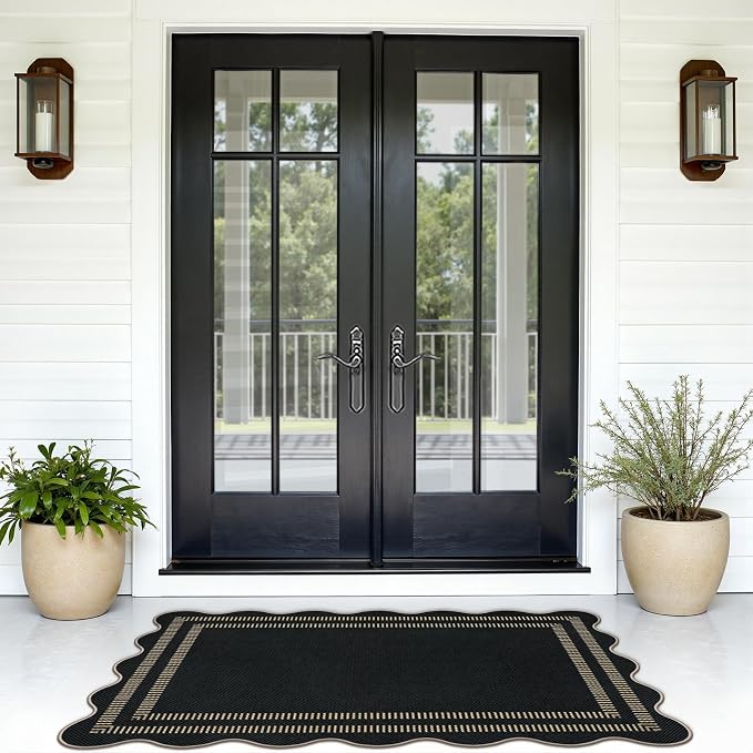 Modern Easy Jute 3x5 Outdoor Patio Rug, Farmhouse Neutral Non Slip Carpet
