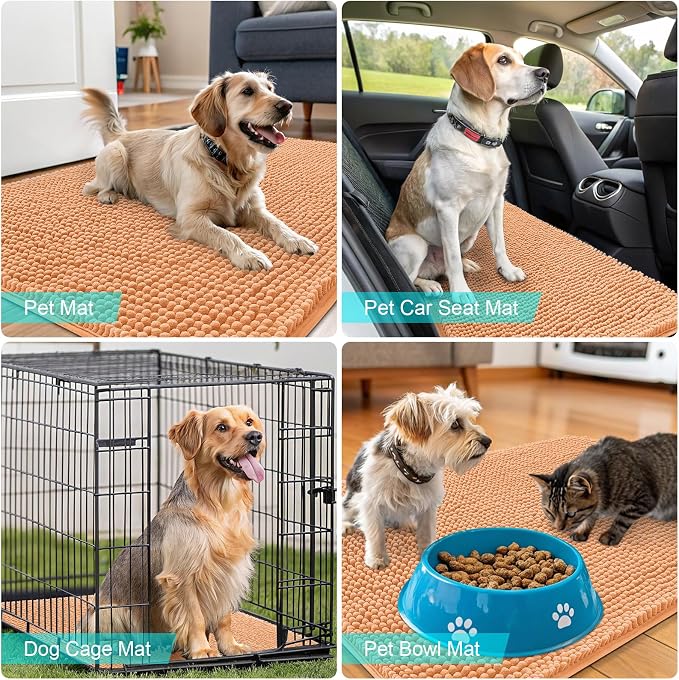 OLANLY Dog Door Mat for Muddy Paws 47x20, Absorbs Moisture and Dirt, Absorbent