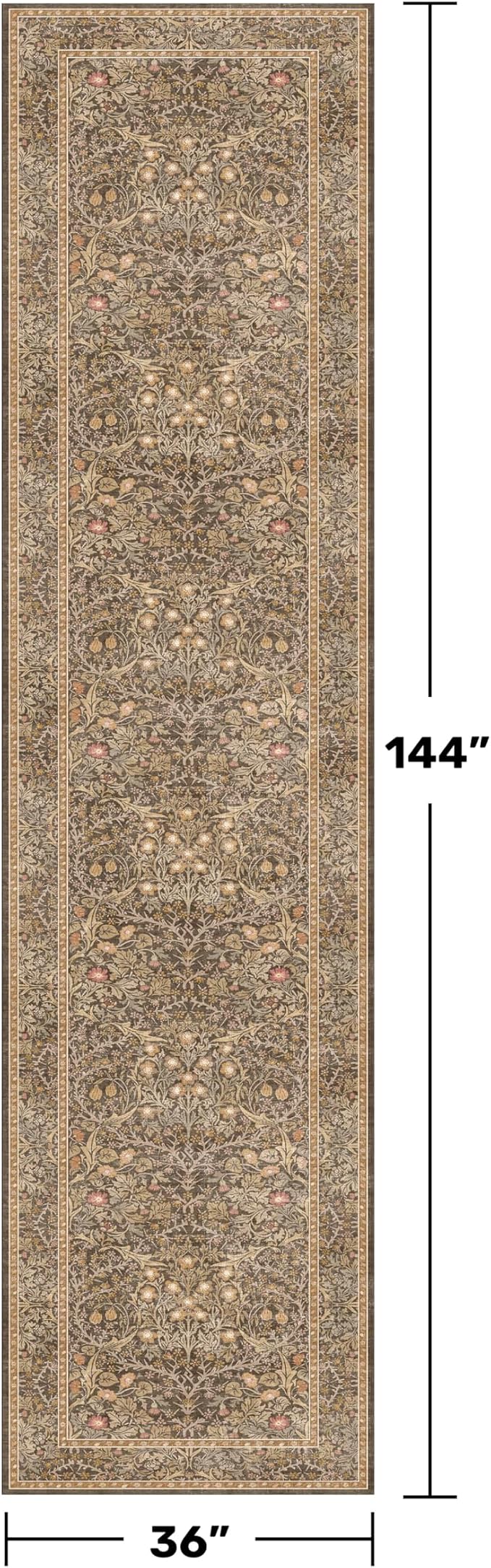 3x12 Extra Long Runner Rugs for Hallways, Vintage Washable Kitchen Floor Mats