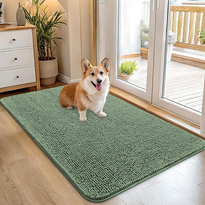 OLANLY Dog Door Mat for Muddy Paws 45x27, Absorbs Moisture and Dirt, Absorbent
