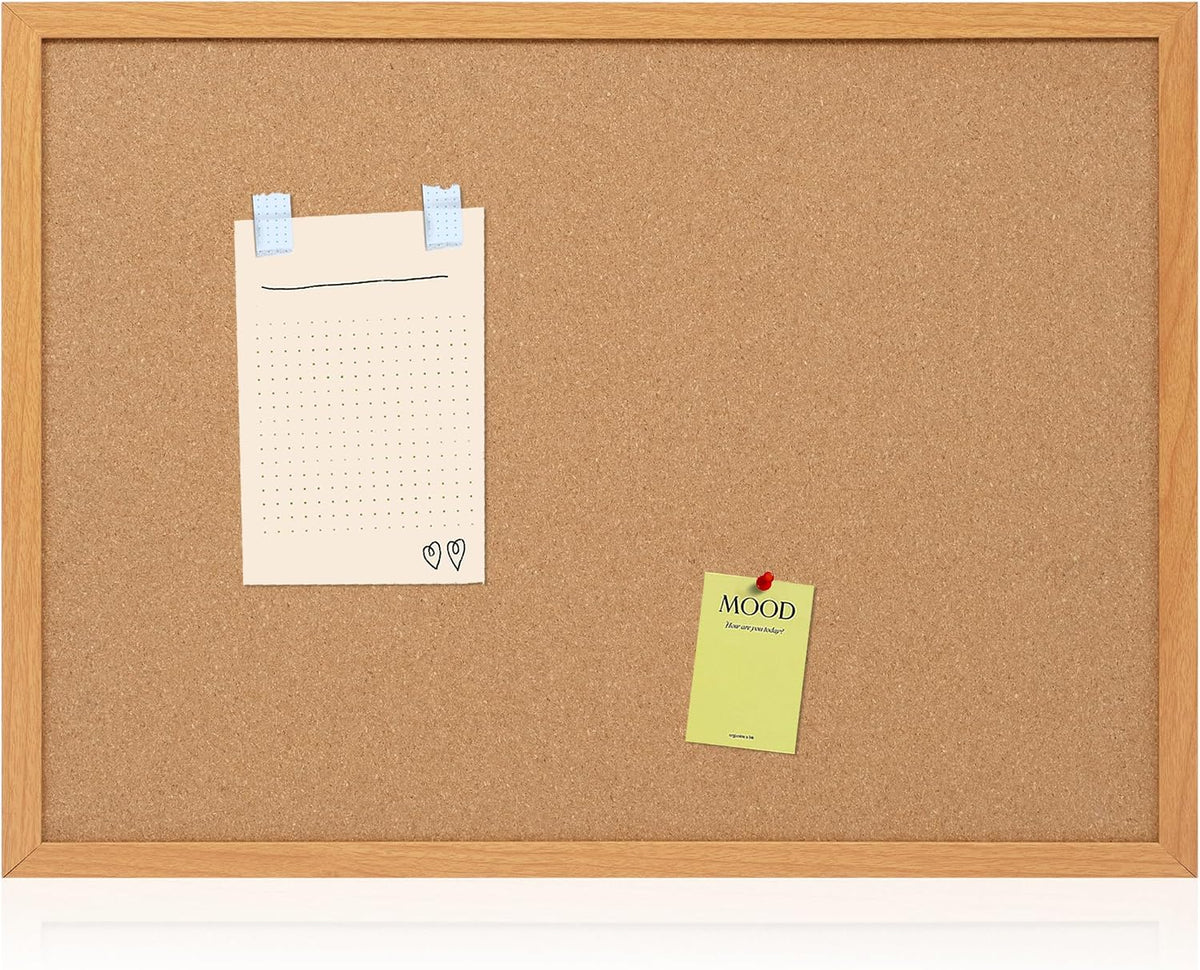 Cork Board Bulletin Board 20 x 30, Wood Framed Corkboard for Wall
