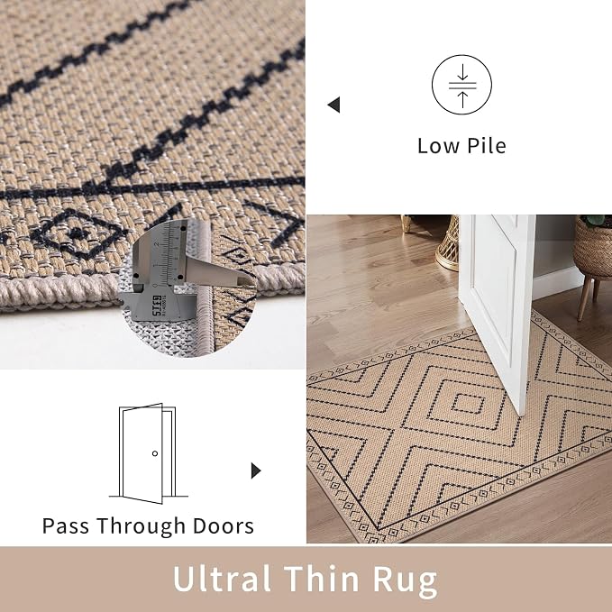 Tangsoo Easy Jute Rug 2.6x10 Washable Runner Rug