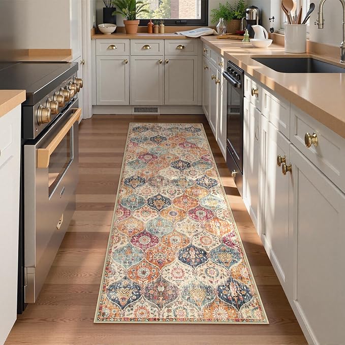Lahome Moroccan Trellis Washable Runner Rug, 2x6 Kitchen Runners