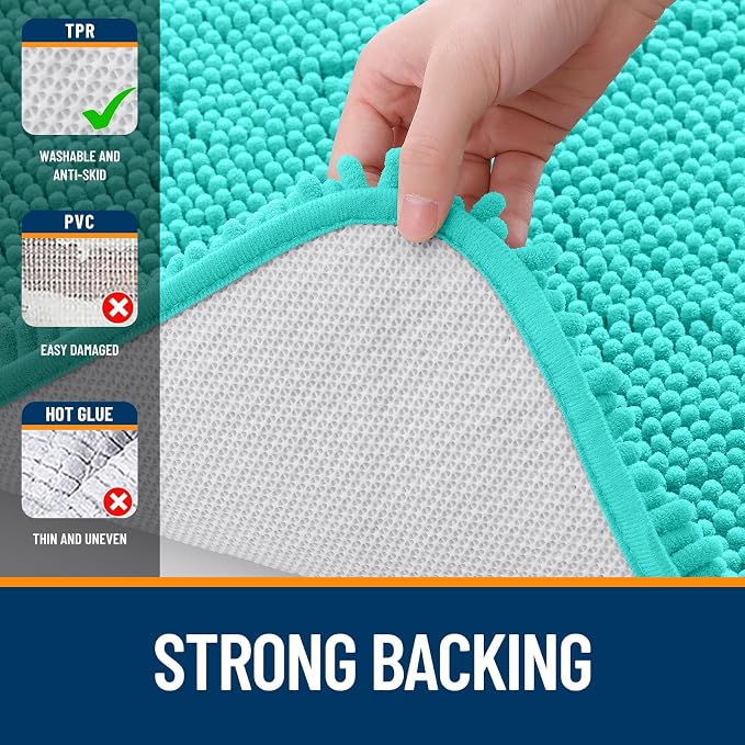 OLANLY Large Bathroom Rugs 70x46, Extra Soft Absorbent Chenille Bath Rugs