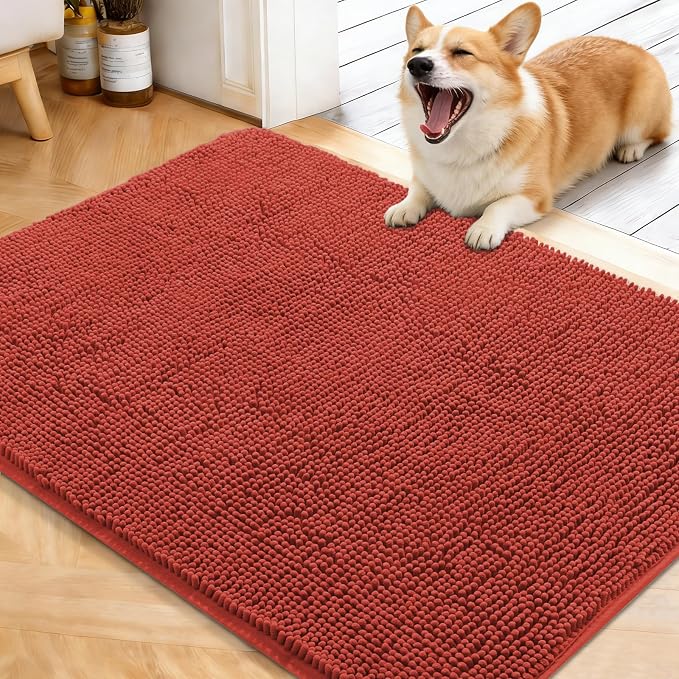 OLANLY Dog Door Mat for Muddy Paws 40x32, Absorbs Moisture and Dirt, Absorbent