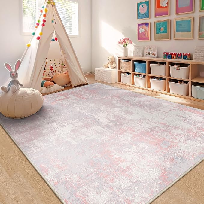 RELEANY Washable Area Rugs 9'x12' Non-Slip Modern Abstract Soft