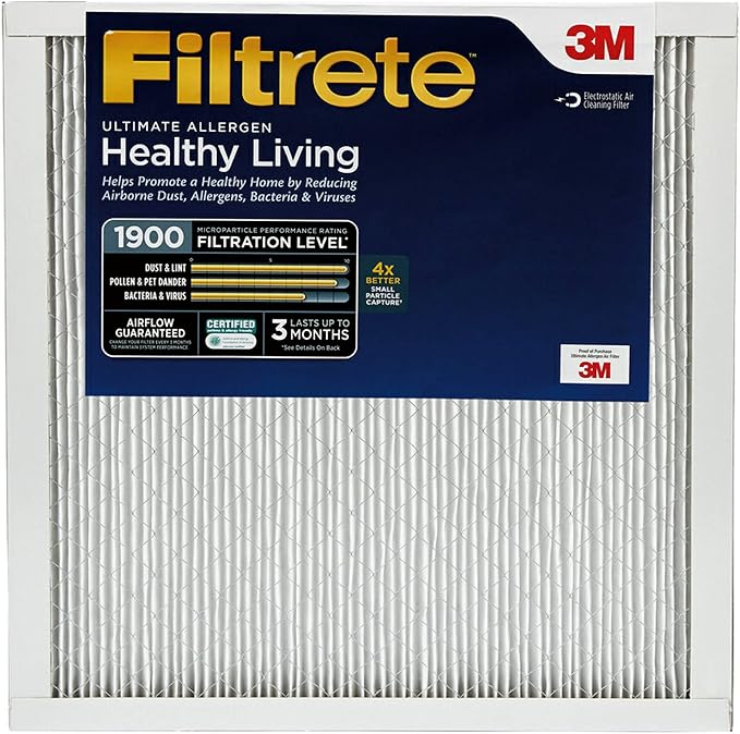 Filtrete 24x24x1 AC Furnace Air Filter, MERV 13, MPR 1900, Premium Allergen