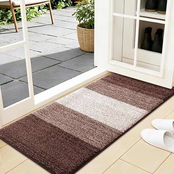 Kitinjoy Indoor Outdoor Door Mat, 44x24 Non-Slip Absorbent Dirt Trapper