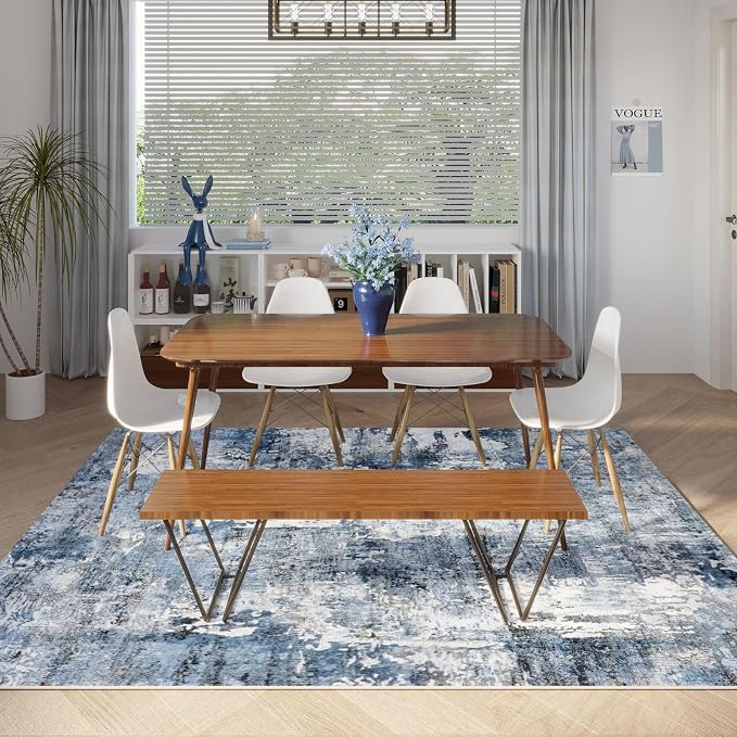 Rugcomf 8x10 Rug Washable Boho Rug Soft Large Area Rug Non-Slip Non-Shedding