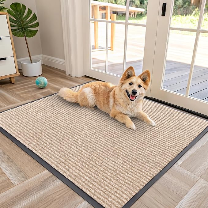 OLANLY Front Door Mat Indoor Outdoor Entrance, Waterproof Heavy Duty Doormat