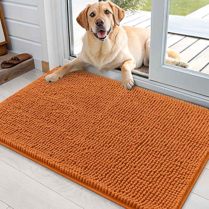 OLANLY Dog Door Mat for Muddy Paws 36x24, Absorbs Moisture and Dirt, Absorbent
