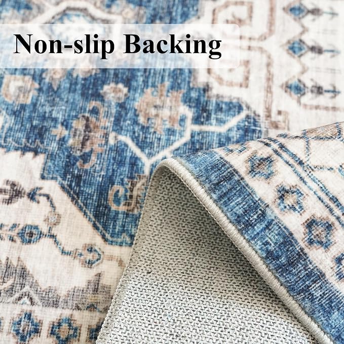 Washable 4x8 Hallway Runner Rug: Vintage 8ft Soft Runners