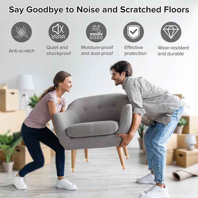 Upgraded Silicone Chair Leg Floor Protectors