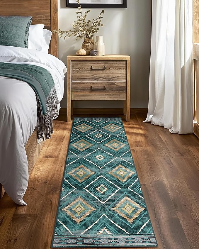 BESTSWEETIE Area Rug 2x6 Rug Machine Washable Non-Slip Low Pile Print Pattern