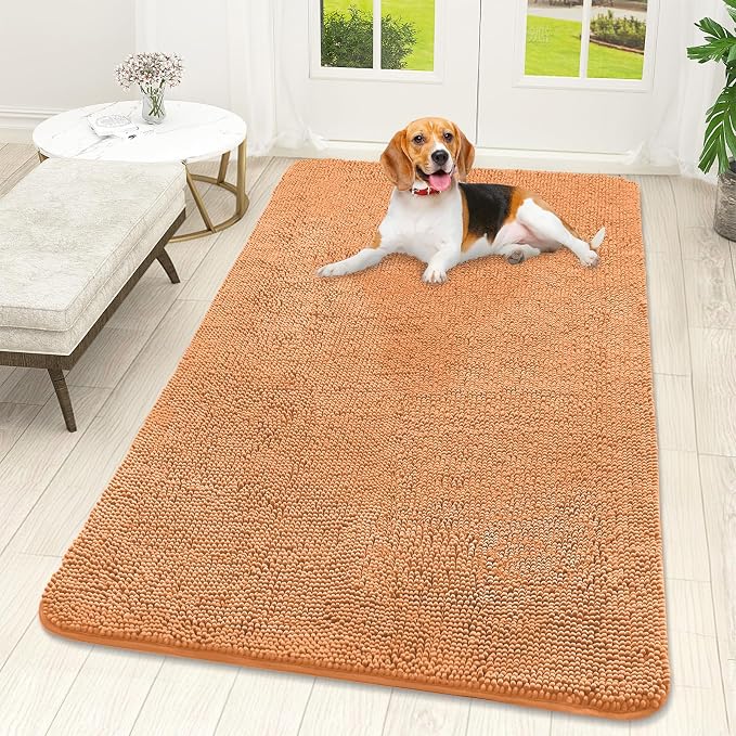 OLANLY Dog Door Mat for Muddy Paws 59x32, Absorbs Moisture and Dirt, Absorbent
