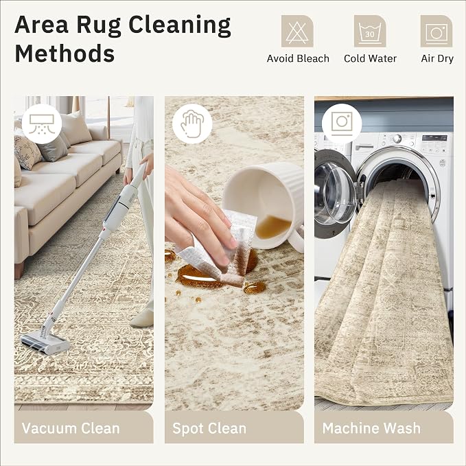 Soalmost Washable Area Rug 8x10, Large Soft Rugs