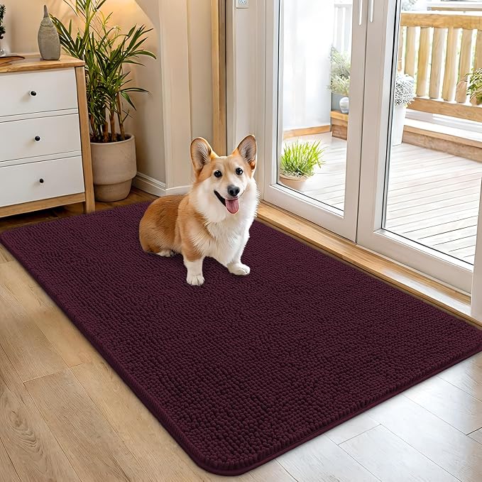 OLANLY Dog Door Mat for Muddy Paws 45x27, Absorbs Moisture and Dirt, Absorbent