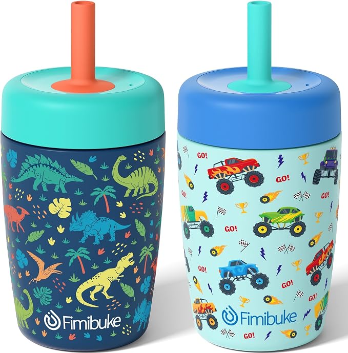 Fimibuke Toddler Cups Spill Proof, 12 OZ Sippy Cup