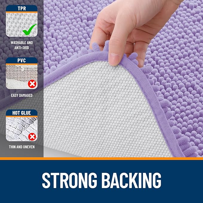 OLANLY Large Bathroom Rugs 47x32, Extra Soft Absorbent Chenille Bath Rugs