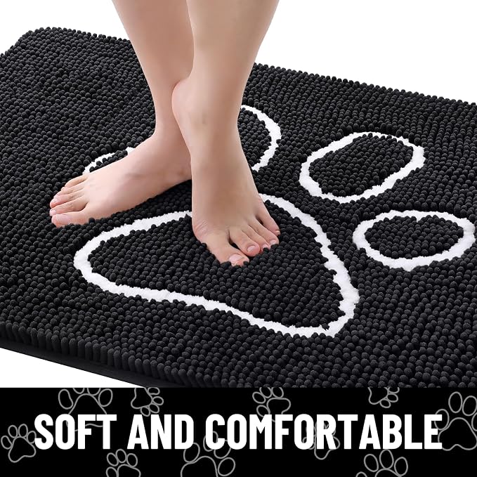Smiry Dog Door Mat for Muddy Paws, Absorbent Dirt Trapper Non Slip Quick Dry
