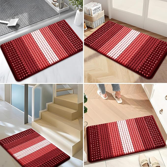 Kitinjoy Indoor Outdoor Door Mat, 48x32 Non-Slip Absorbent Dirt Trapper
