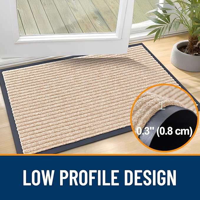 OLANLY Front Door Mat Indoor Outdoor Entrance, Waterproof Heavy Duty Doormat