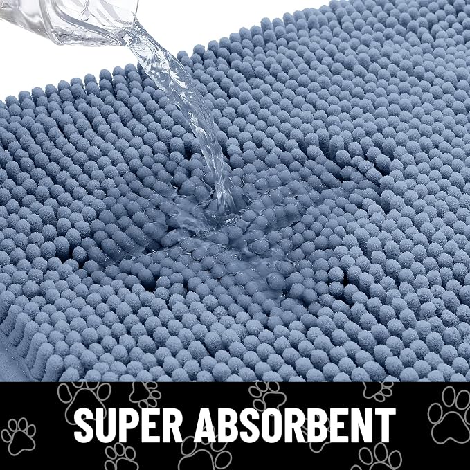 Smiry Dog Door Mat for Muddy Paws, Absorbent Dirt Trapper Non Slip Quick Dry