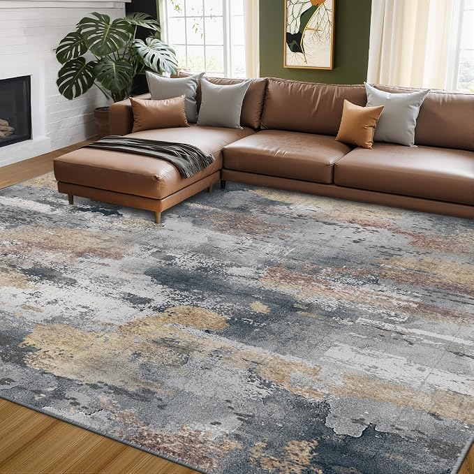 RELEANY Washable Area Rugs 5'x7' Non-Slip Modern Abstract Soft
