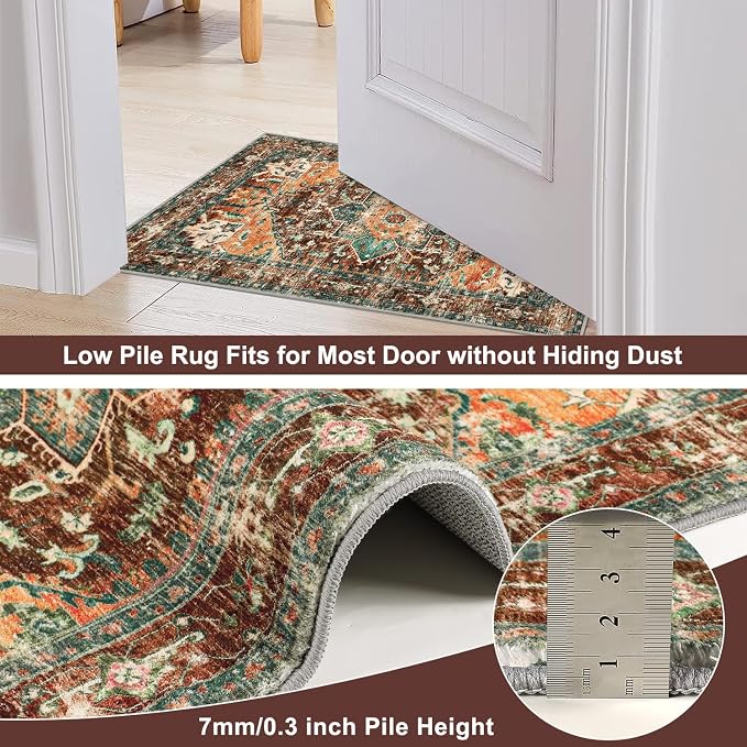 Yamaziot Washable Kitchen Runner Rug Set of 2, Non-Slip Boho Vintage Hallway