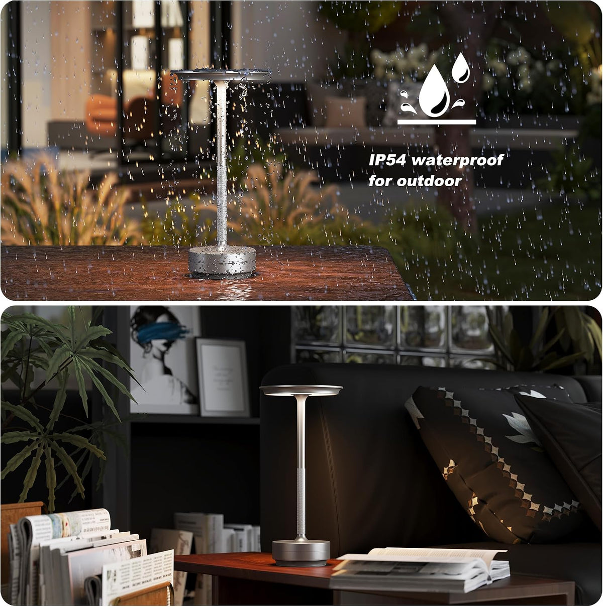 TBBGA 1 Pack Rechargeable Cordless Table Lamp, 5000mAh Battery Table Light