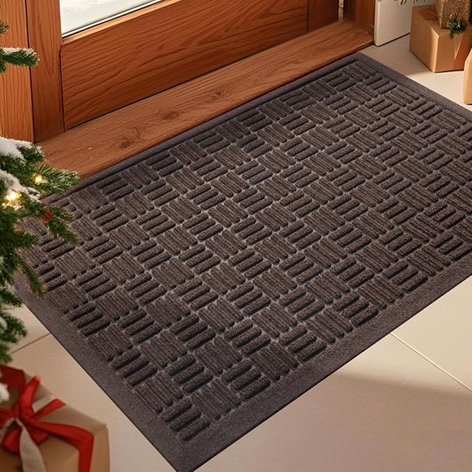 Mibao Front Door Mat Indoor Outdoor Entrance, Dirt Trapping Waterproof