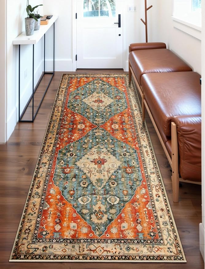 SERISSA Boho Washable Runner Rug, 2x6 Rug Non-Slip Tribal Hallway Kitchen