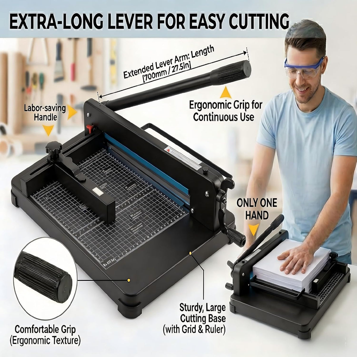 Professional 400-Sheet Heavy Duty Paper Cutter Guillotine
