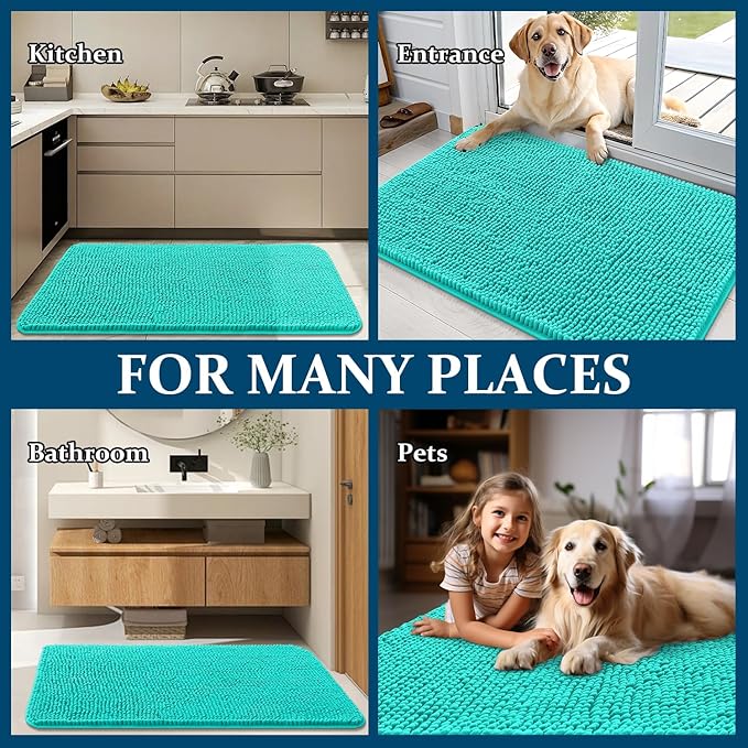 OLANLY Dog Door Mat for Muddy Paws 40x24, Absorbs Moisture and Dirt, Absorbent