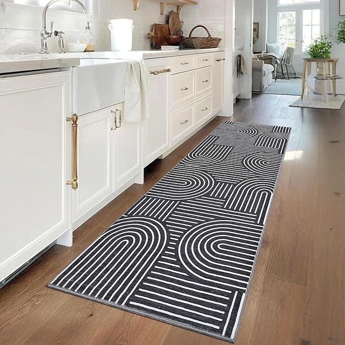 ROYHOME Modern Rug 2x6 Runners for Hallways, Abstract Kitchen Runner Rugs Non