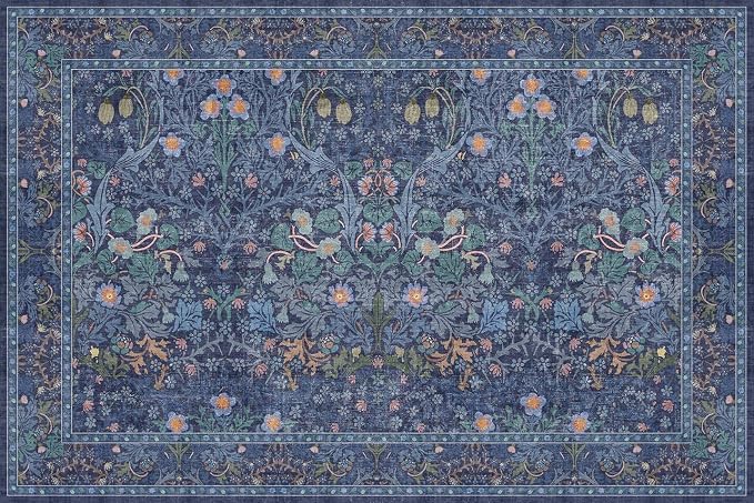 Navy Blue Washable 2x3 Entry Rug