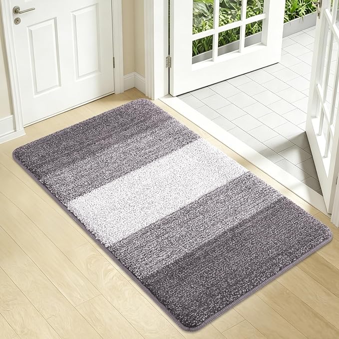 Kitinjoy Indoor Outdoor Door Mat, 34x21 Non-Slip Absorbent Dirt Trapper