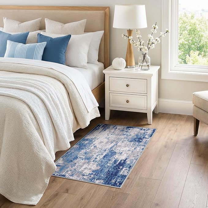 RELEANY Washable Area Rugs 3x4 Non-Slip Modern Abstract Soft